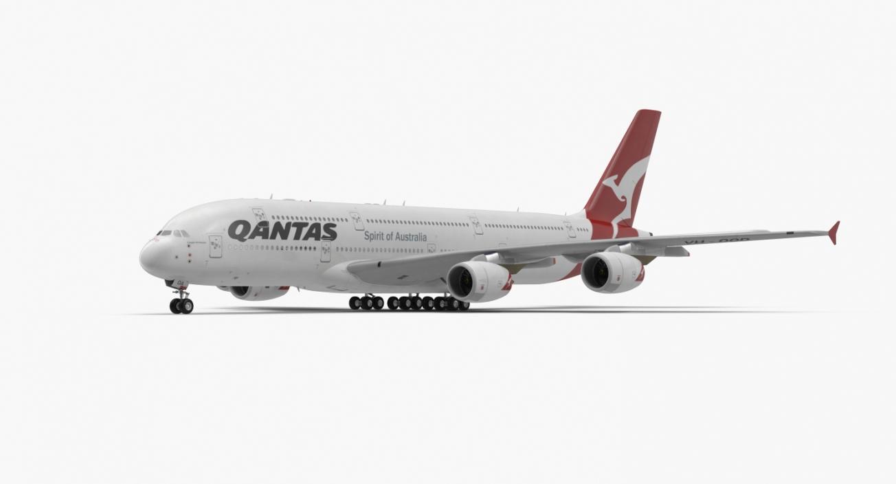 3D Airbus A380-1000 Qantas model